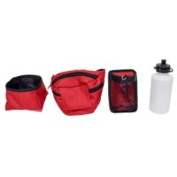 Valterra Waterproof Camping Waistpack, Red, 16.25" x 4.25" with Water Bottle and Bowl
