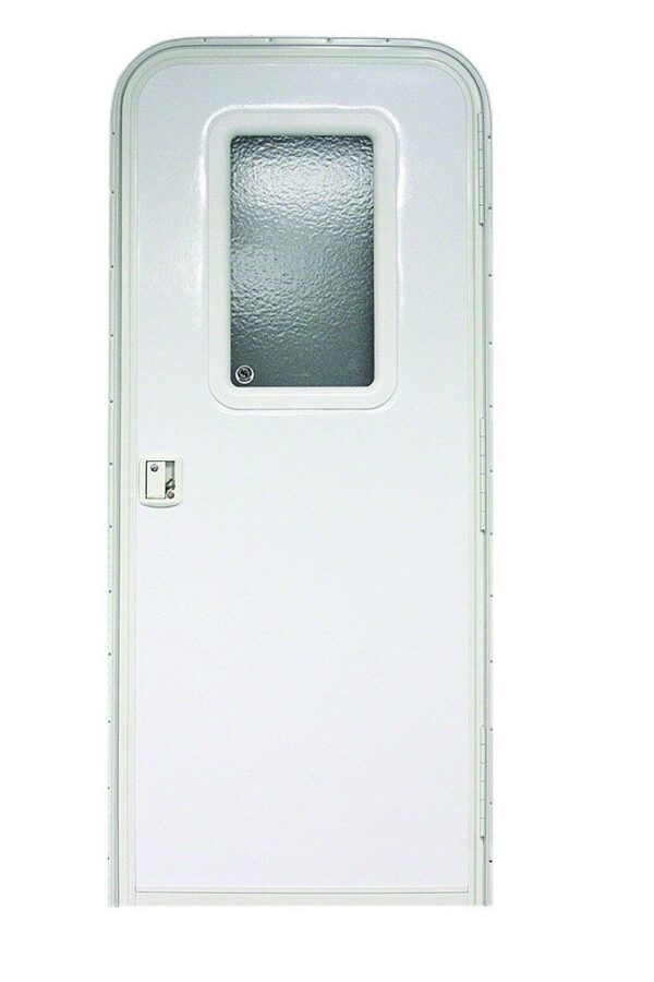 Lippert Radius Entry Door 72 x 24 inch, Polar White, UV-Stable Window