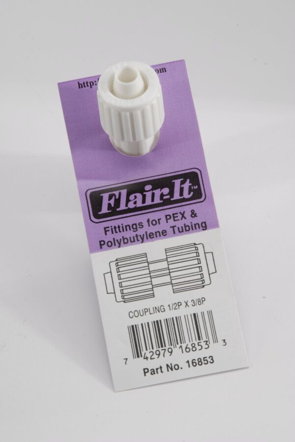 Elkhart Supply 1/2 to 3/8 Inch Compression Coupling, White