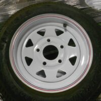 Cragar Trailer Wheel and Tire Assembly 12x4 White, 990 lb