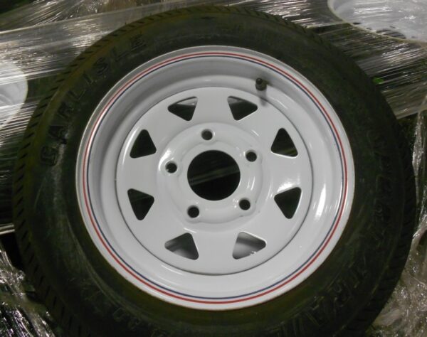 Cragar Trailer Wheel and Tire Assembly 12x4 White, 990 lb