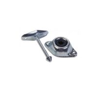 JR Products Silver Door Holder, Straight Plunger, 3 inch