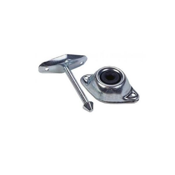 JR Products Silver Door Holder, Straight Plunger, 3 inch