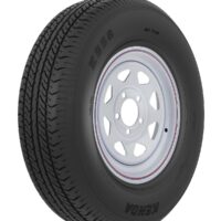 Americana ST-205-75-14 Tire/Wheel Assembly, Bias Ply, White, 14 x 5.5 in