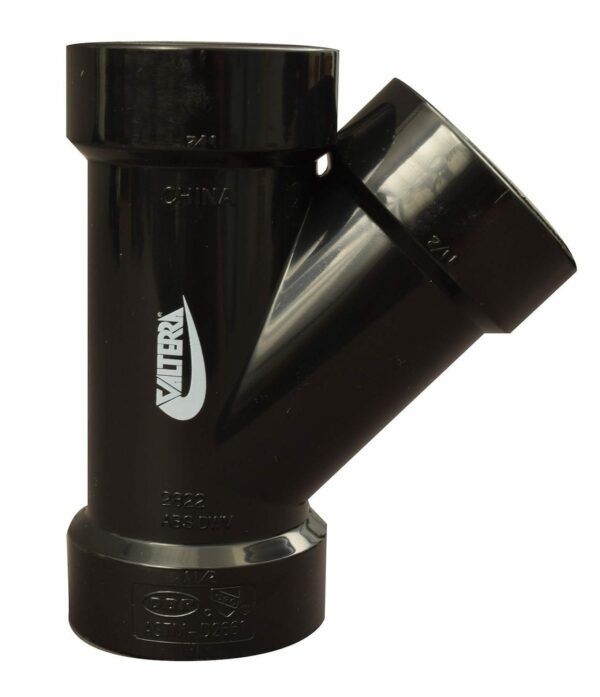 Valterra 1½-Inch Black Plastic Wye Waste Fitting
