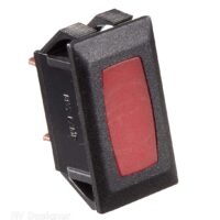 RV Designer 14V 10A Power Indicator Light, Red Lens, Black Panel