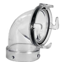Valterra 90-Degree Sewer Hose Adapter, Clear