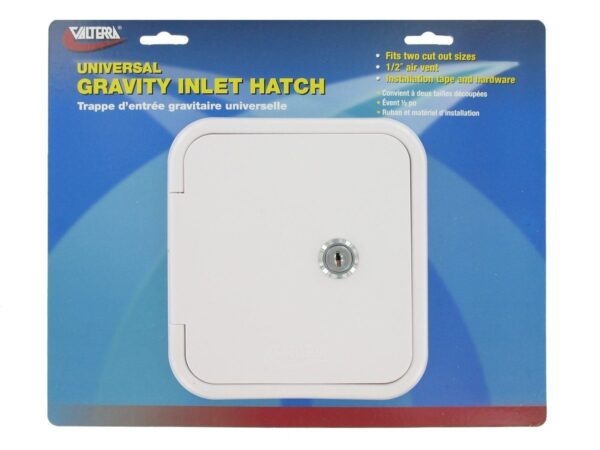 Valterra Gravity Feed Fresh Water Inlet, White, Recessed, with Air Vent