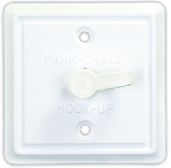 JR Products Weatherproof TV Cable Entry Plate, Exterior, Polar White