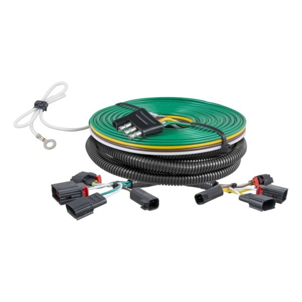 CURT Towed Vehicle Wiring Kit, Plug-and-Play, 4-Way Flat Connector