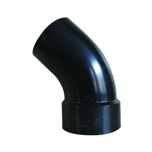 Valterra 1-1/2 Inch 45 Degree Long Street Elbow, Black