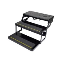 Lippert Kwikee Manual Double Entry Step, 24 in., Heavy-Duty, Black