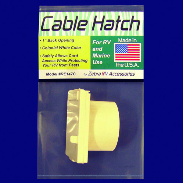 Zebra RV Electrical Cord Hatch, Colonial White