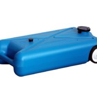 Barker 10-Gallon Portable Waste Tote, 2 Wheels, Blue