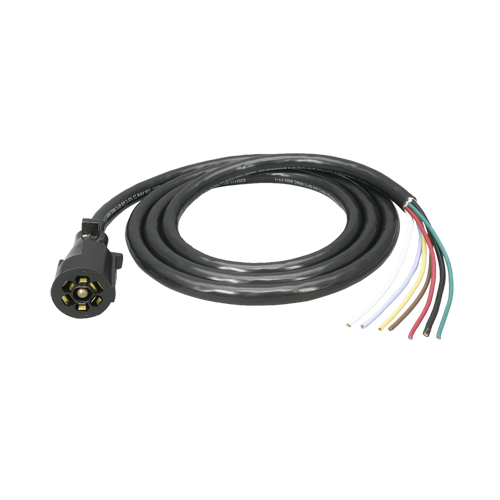 Bargman 7-Way Plastic Trailer Wiring Connector, Black