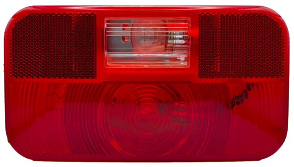 RV Designer Rectangular Stop/Tail/Turn Light, Compact Red, 3-1/8 x 8-9/16 Inch