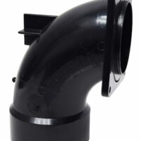 Valterra 90-Degree Sewer Waste Valve Elbow, 3" Hub with Rotating Flange, Black