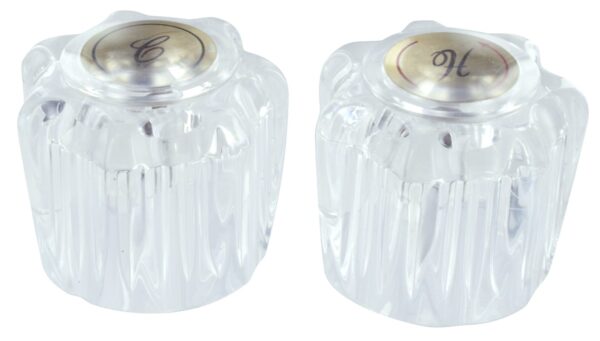 Phoenix Catalina Faucet Knob Handles, Clear, Pair