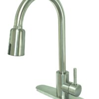 Empire Faucets Kitchen Faucet, Single Hole, High Arc, Brushed Nickel