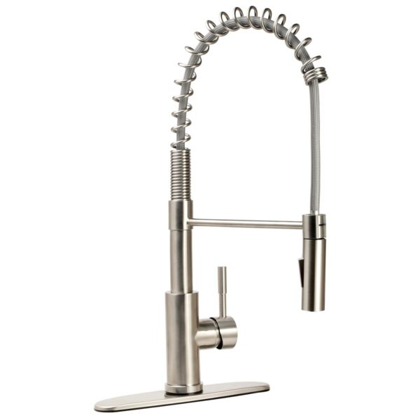 Dura Faucet RV Kitchen Pull-Out Faucet, Brushed Nickel, Silver