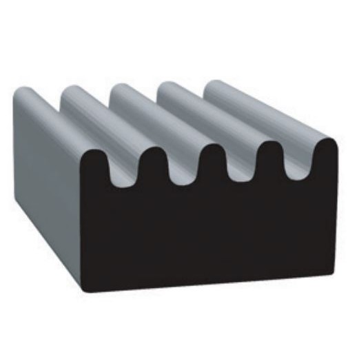 Clean Seal Ribbed EPDM Door and Window Channel Seal, 50 Feet, Black