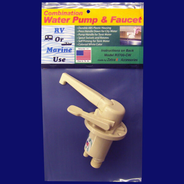 Zebra RV Fresh Water Hand Pump, Self-Priming, Manual
