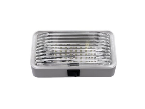 RV Designer LED Porch Light with Switch, 6 x 3-1/2 in, White, Clear Lens