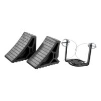 CURT Wheel Chock, Black, Set of 2, Frame Mount