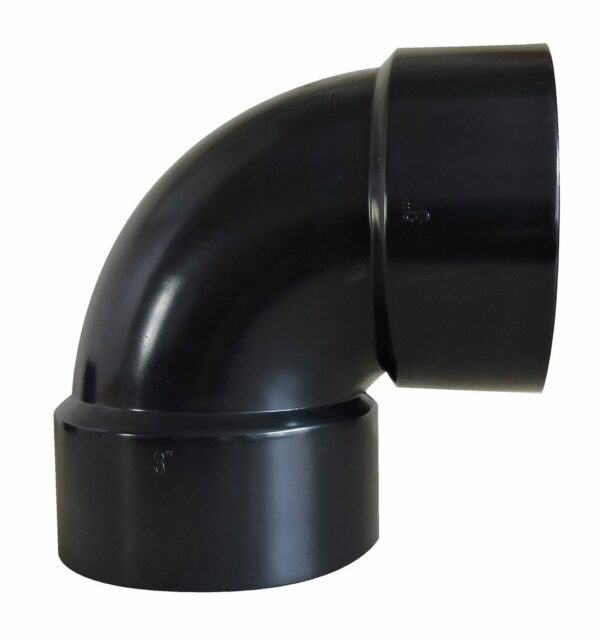 Valterra 3 Inch 90 Degree Short Turn Elbow, Black