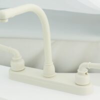 Empire Brass RV Faucet, White, Kitchen, Deck Mount, High-Arc Spout