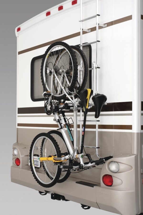 Surco Products Ladder Mount Bike Rack, 2-Bike Frame Clamp, Aluminum, Silver