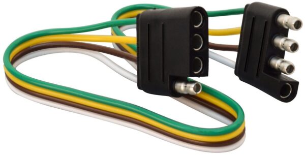 Valterra 4-Flat Trailer Wiring Harness Loop, 1-Foot, Black