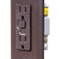 RV Designer GFCI Dual Receptacle, Brown with Cover