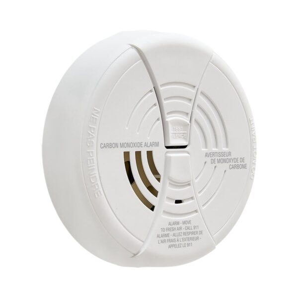BRK Electronics Carbon Monoxide Detector, White, 4-5/16 Inch Round