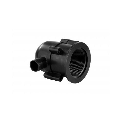JR Products Plastic Drain Valve, 1-3/4 in. Inlet, 3/4 in. Outlet, Black