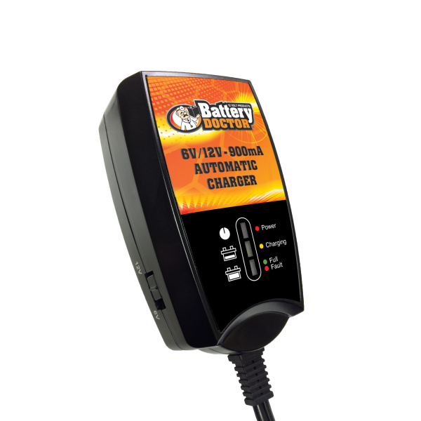 WirthCo Battery Doctor Battery Charger, 6V/12V, 0.9 Amp, 3-Stage