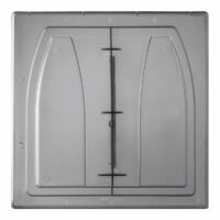 RV Designer Roof Vent Lid, 14 x 14 inch, Smoke Tint, Jensen Hinges