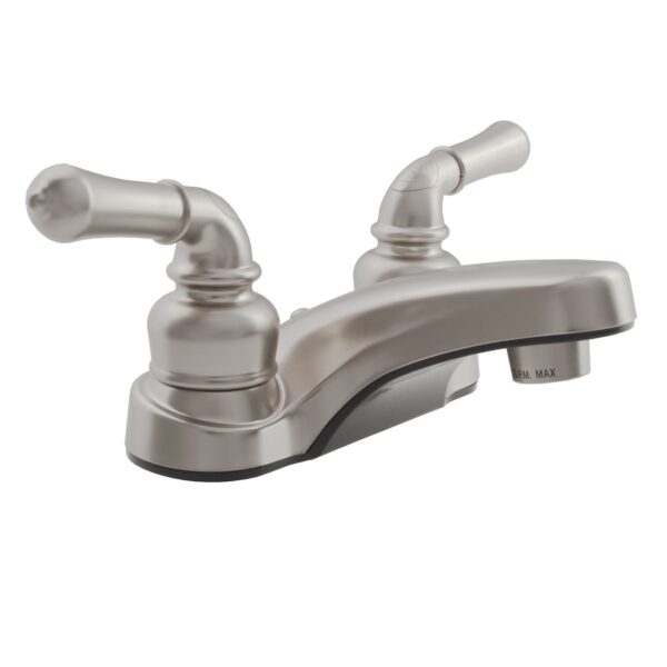 Dura Faucet RV Lavatory Faucet, Brushed Nickel, Mid-Arc, 2-Handle