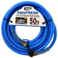 Valterra Fresh Water Hose, 50-foot, 5/8-inch, Blue Vinyl, 120 PSI