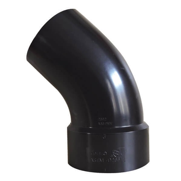 Valterra 3 Inch 45 Degree Long Street Elbow, Black