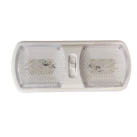 RV Designer Double Dome LED Interior Light, Eurostyle, Clear