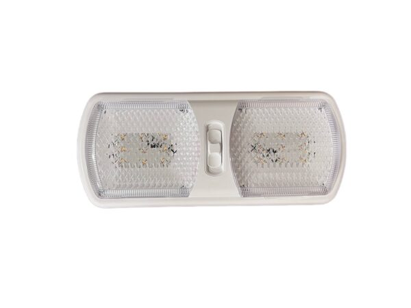 RV Designer Double Dome LED Interior Light, Eurostyle, Clear