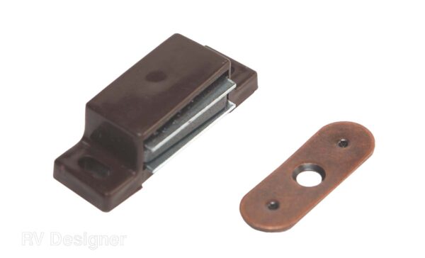 RV Designer 1-3/4 Inch Magnetic Door Catch, Brown, Set of 2