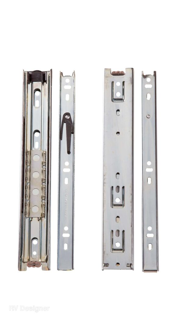RV Designer Ball Bearing Drawer Slides, Set of 2, Silver
