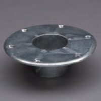 Heng's Industries Table Base, Recessed Round, 6-1/2 Inch, Silver
