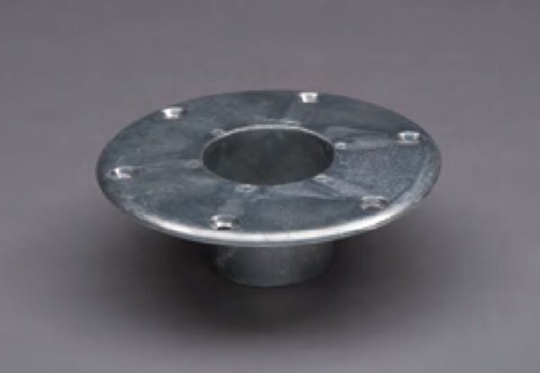 Heng's Industries Table Base, Recessed Round, 6-1/2 Inch, Silver