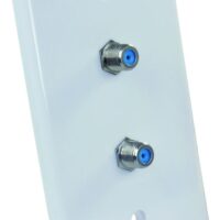 JR Products Dual TV Cable Entry Plate, White, 3 GHz