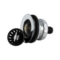JR Products Steel Sink Strainer, 2 in. Drain, Die-Cast, Threaded Basket