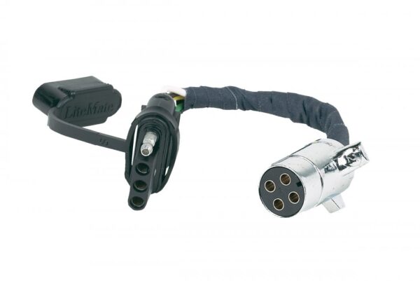 Hopkins 4-Round to 4-Flat Trailer Wiring Adapter, Black