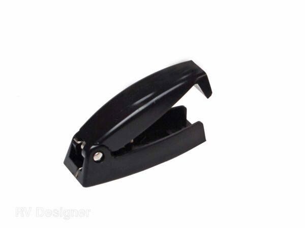 RV Designer Round Edge Door Catch, 2-1/5 Inch, Black, Set of 2